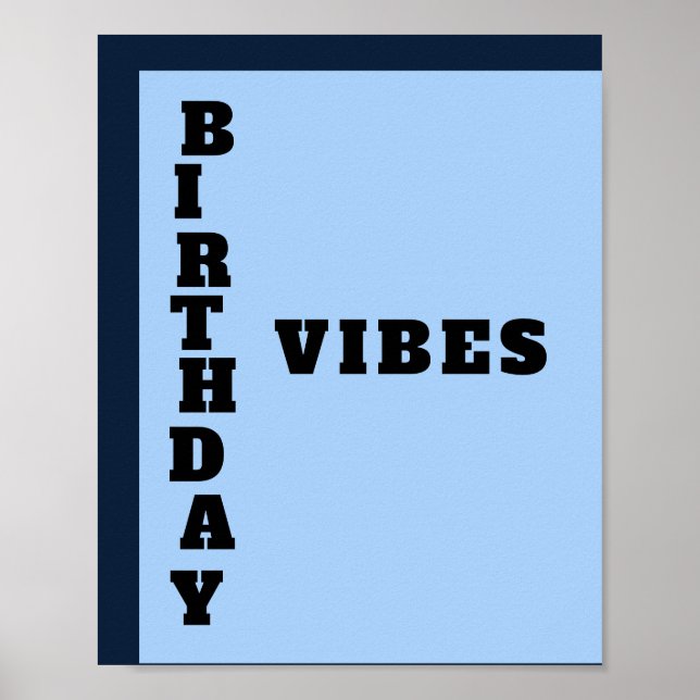 Simple affiche d'art mural | vibes d'anniversaire  (Devant)