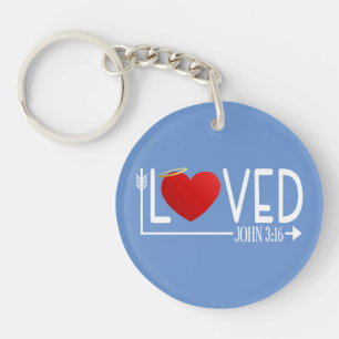 Simple amour Bible Verse Valentine   Porte-clé