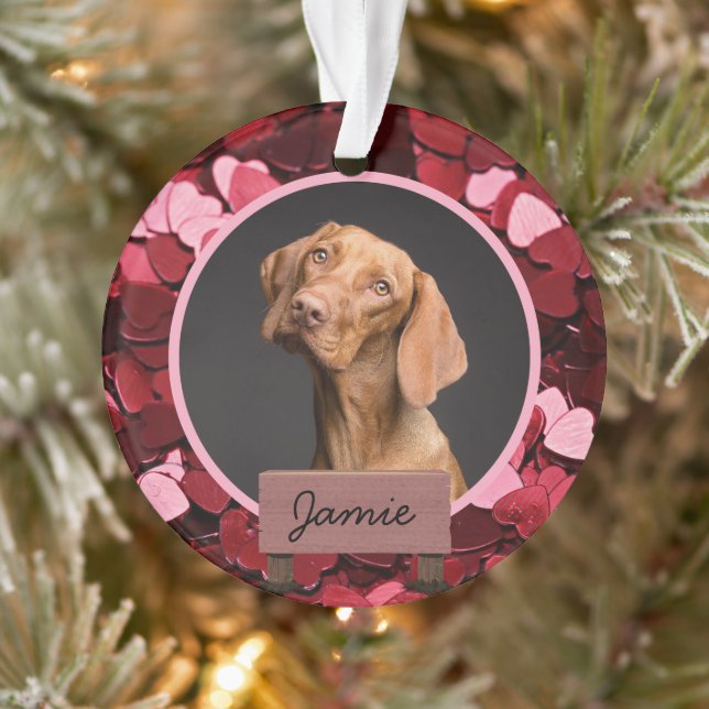 simple amour vacances de Noël Photo de chien perso (Arbre)