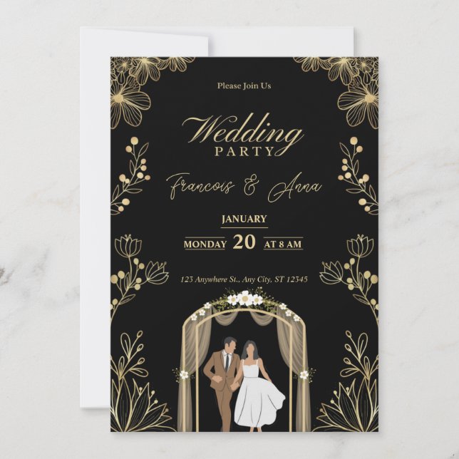 Simple and Affordable Rustic Wedding Invitations (Devant)