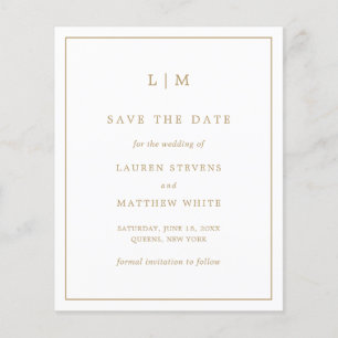 Simple Antique Gold Budget Mariage Enregistrer la