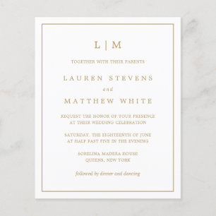 Simple Antique Monogramme Budget Mariage Invitatio