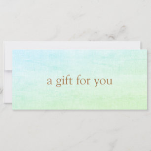 SIMPLE Aqua Bleu Vert Tropical Certificat cadeau