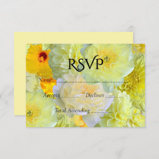 Simple Arched Die-Cut Yellow Floral Wedding RSVP
