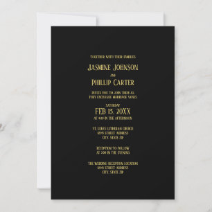 Simple B&G Design - Invitation Mariage/Réception