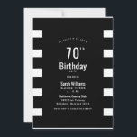 Simple B/W 70th Birthday Party Invitation<br><div class="desc">Invitation à la fête du 70e anniversaire. Noir et Blanc. Nongender.</div>