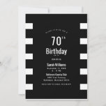 Simple B/W 70th Birthday Party Invitation<br><div class="desc">Invitation à la fête du 70e anniversaire. Noir et Blanc. Nongender.</div>