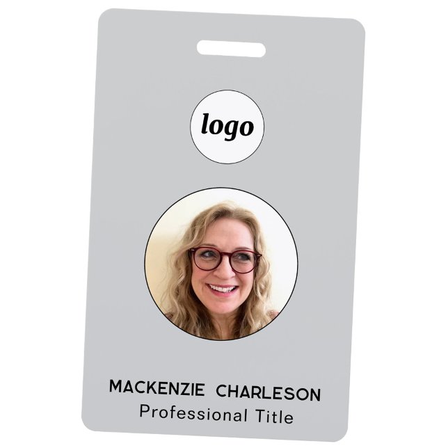 Simple badge de nom d'entreprise pour photo d'iden (Simple logo with custom text business branding promotional photo id name badge or tag)
