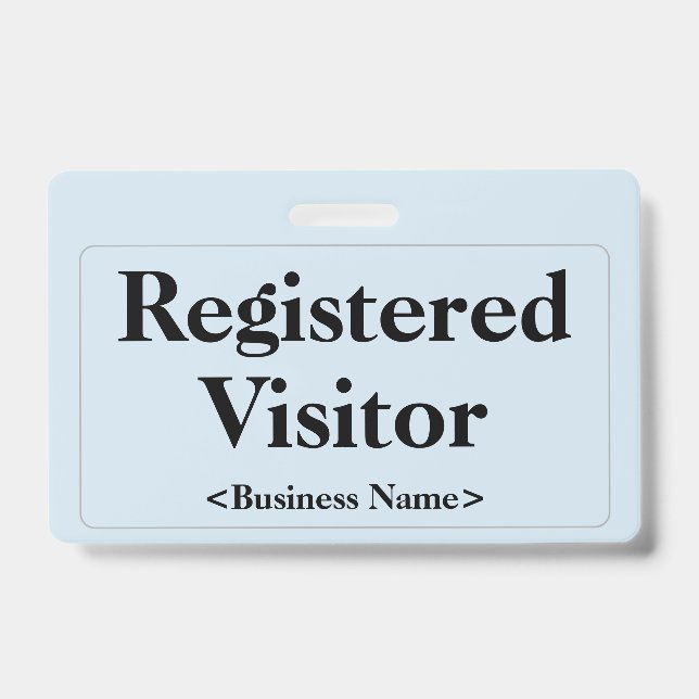Simple badge "Visiteur enregistré" (Avant)