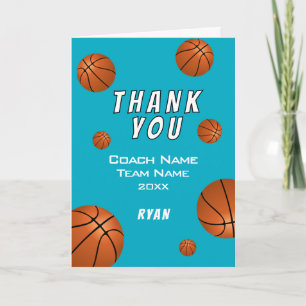 Simple ballon de basket bleu Merci Coach 