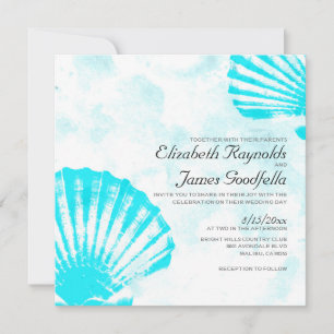 Simple Beach Seashells Destination Invitations de 