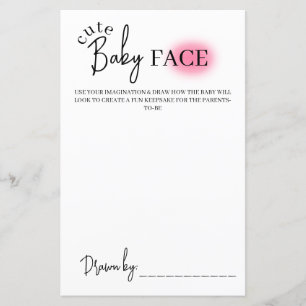 Simple Bébé Visage jeu, Baby shower jeu