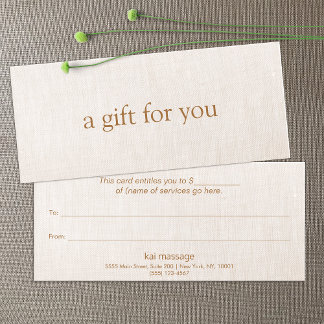 SIMPLE Beige Salon Boutique Certificat cadeau