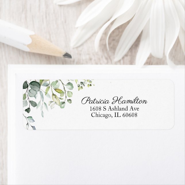 Simple Belle Étiquette de verdure d'eucalyptus à l (En situation)