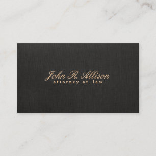 Simple Black Faux Linen Attorney Carte de visite