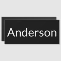 Simple Black White boîte aux lettres Nom Plaque Ma