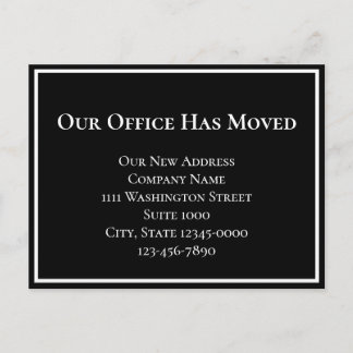 Simple Black White Business Moving Faire-part