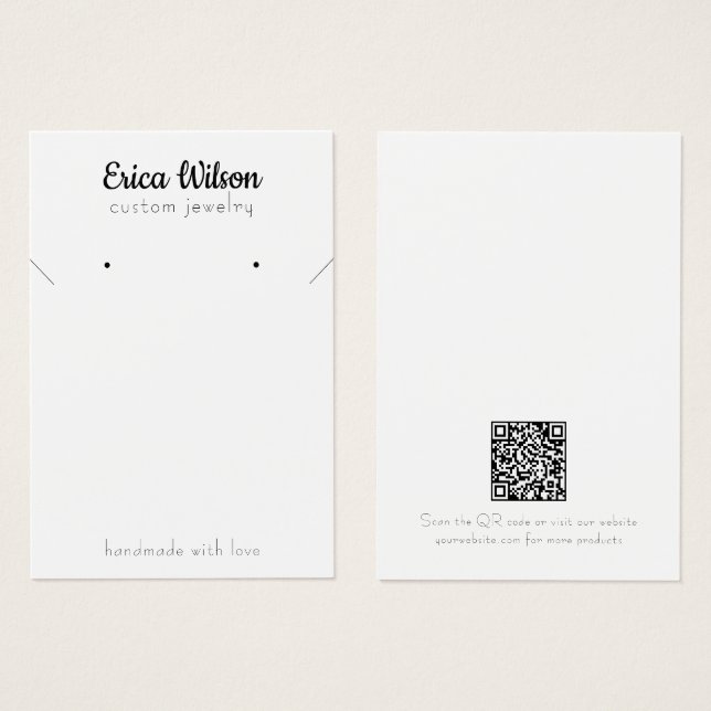 Simple blanc collier noir oreille carte d'affichag (Devant & derrière)