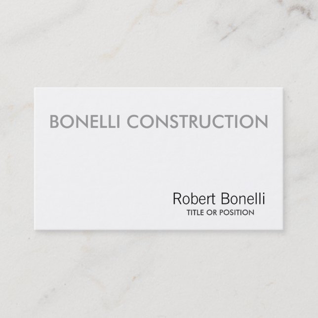 Simple Blanc Plat Carte de visite moderne (Devant)