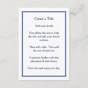 Simple Bleu Bordure classique Invitation au mariag