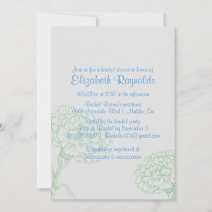 Simple Blue & Green Bridal Shower Invitations