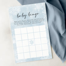 Simple Blue Snowflakes Winter Baby Bingo Jeu