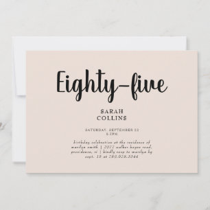 Simple Blush Floral 85e anniversaire Invitation de