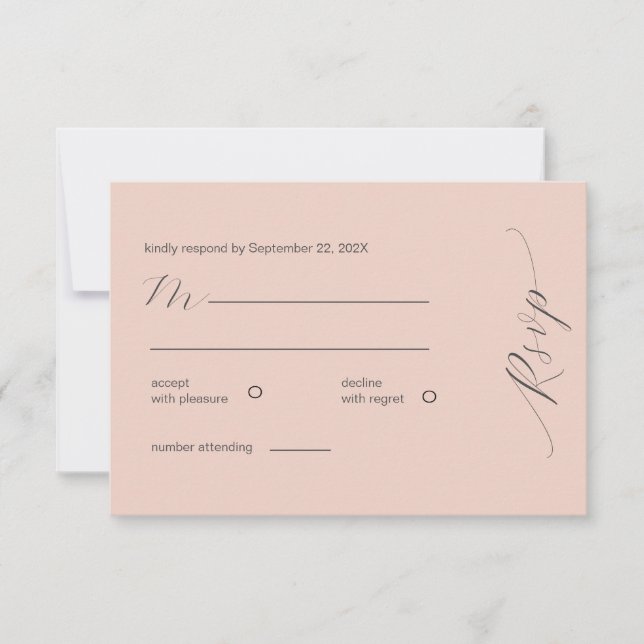 Simple Blush Moderne RSVP (Devant)