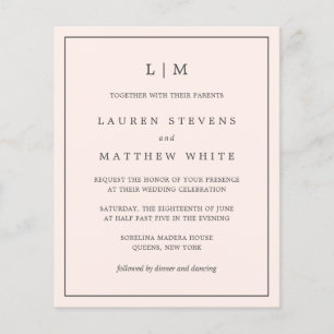 Simple Blush Pink Monogramme Budget Mariage Invita