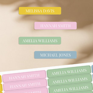 Simple Boho Color Kids Waterproof Nom Étiquettes