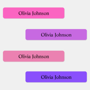 Simple Boho Rainbow Kids Waterproof Nom Étiquettes