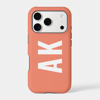 Simple Bold Initiale Monogramme Coral Pink