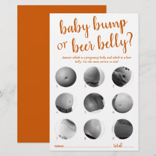 Simple bosse ou ventre Automne Orange Game Card