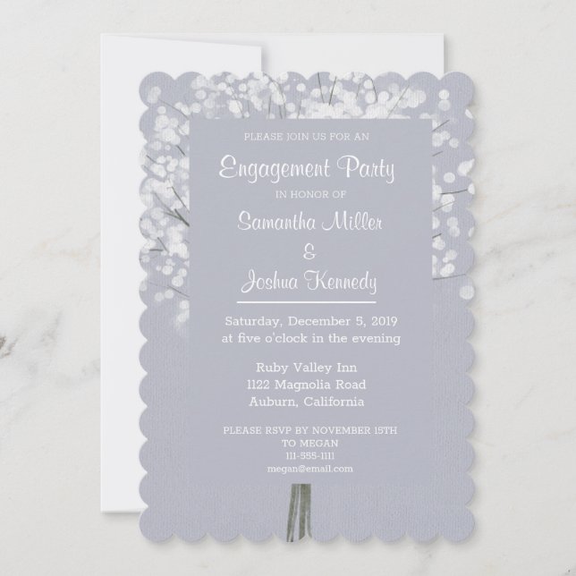 Simple bouquet floral Engagement Party Invitation (Devant)