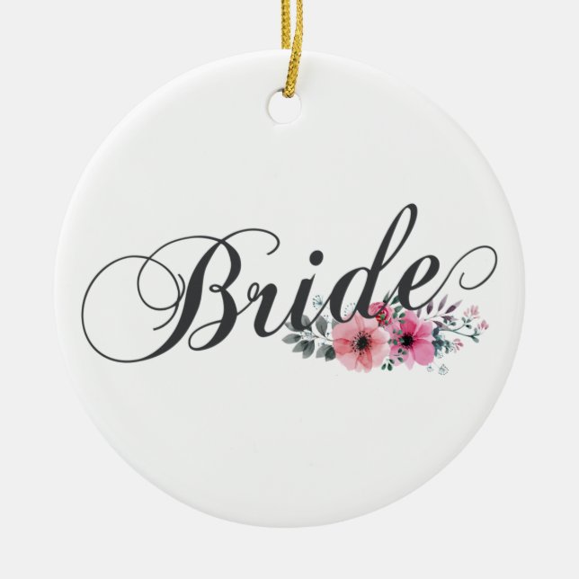Simple Bride Floral Calligraphy | Ornement (Devant)