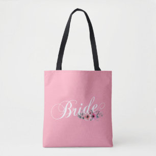 Simple Bride Floral Calligraphy Sac fourre-tout