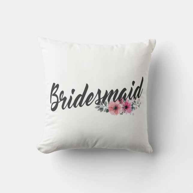 Simple Bridesmaid Wedding Calligraphie Coussin de  (Recto)