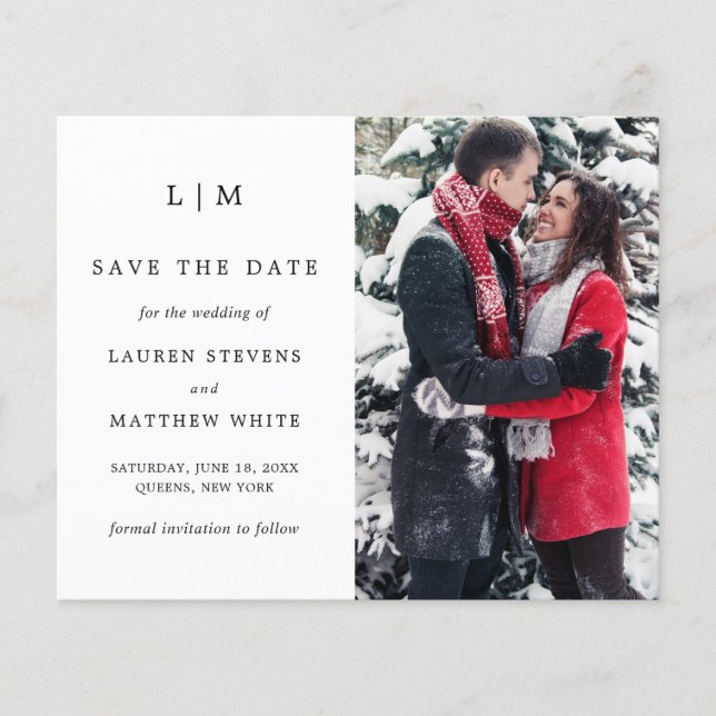 Simple Budget Save the Date Noir et Blanc (Devant)