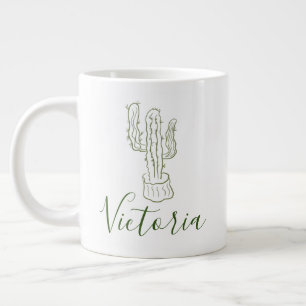 Simple Cactus Nom du doodle Giant Coffee Mug