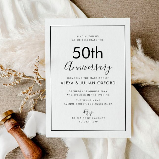 simple cadre 50e anniversaire invitation (Créateur téléchargé)