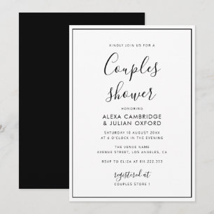 simple cadre couples douche invitation
