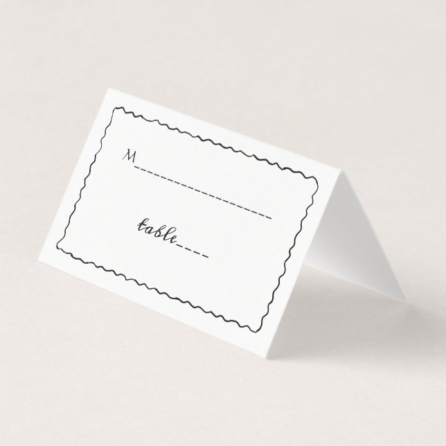Simple cadre de mariage fantaisiste noir et blanc (Front)
