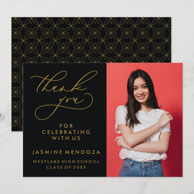 SIMPLE CALLIGRAPHIE FANTASQUE GRADUATION MERCI (Devant / Derrière)