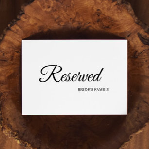 Simple calligraphie noir et blanc signe réservé