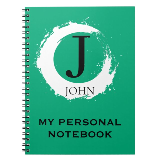 Simple Carnet Vert Personnalisé  (Devant)