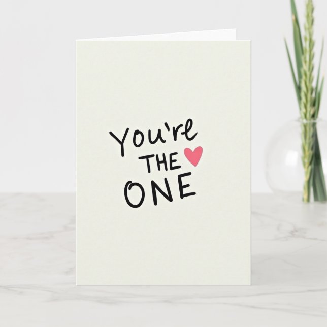 Simple carte à cœur unique (Devant)