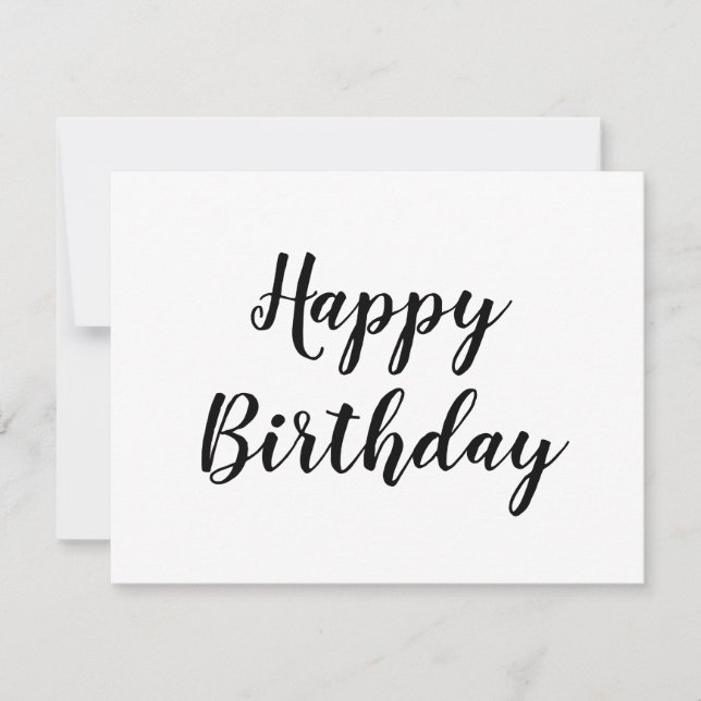 simple carte de calligraphie d'anniversaire heureu (Devant)