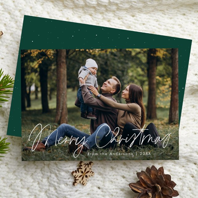 Simple Carte de Noël Script Photo (Créateur téléchargé)