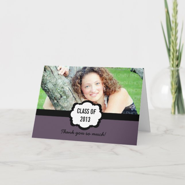 Simple Carte de remerciements Chic Graduation, Vio (Devant)