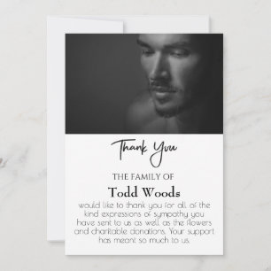 Simple Carte de remerciements de photos funéraires